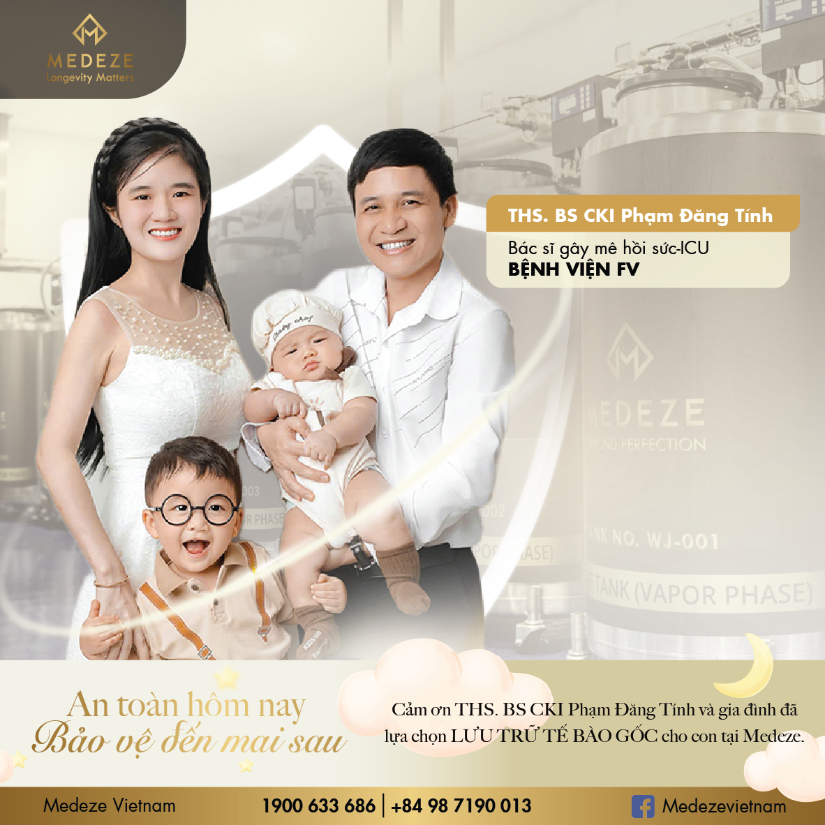 Cảm ơn Quý Bác sĩ đã tin tưởng lựa chọn lưu trữ tế bào gốc cho con tại Medeze